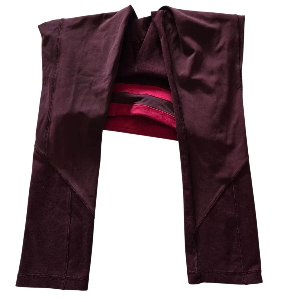 Lululemon Athletica Burgundy Magenta Cropped‎ Yoga Leggings Size 2 WL6